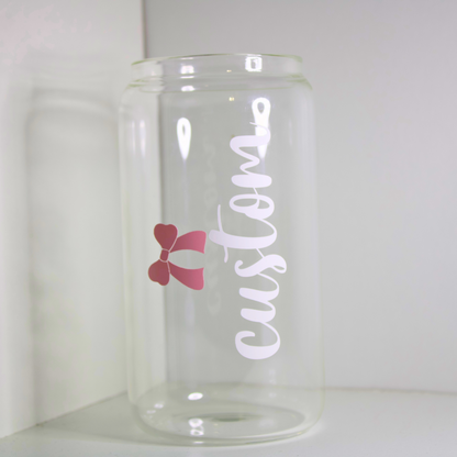 Personalized Glass Cup with Bow