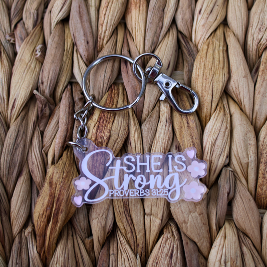 She Is Strong Keychain