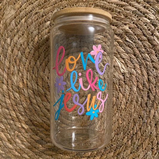 Love Like Jesus Glass Cup