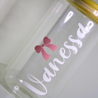 Personalized Glass Cup with Bow