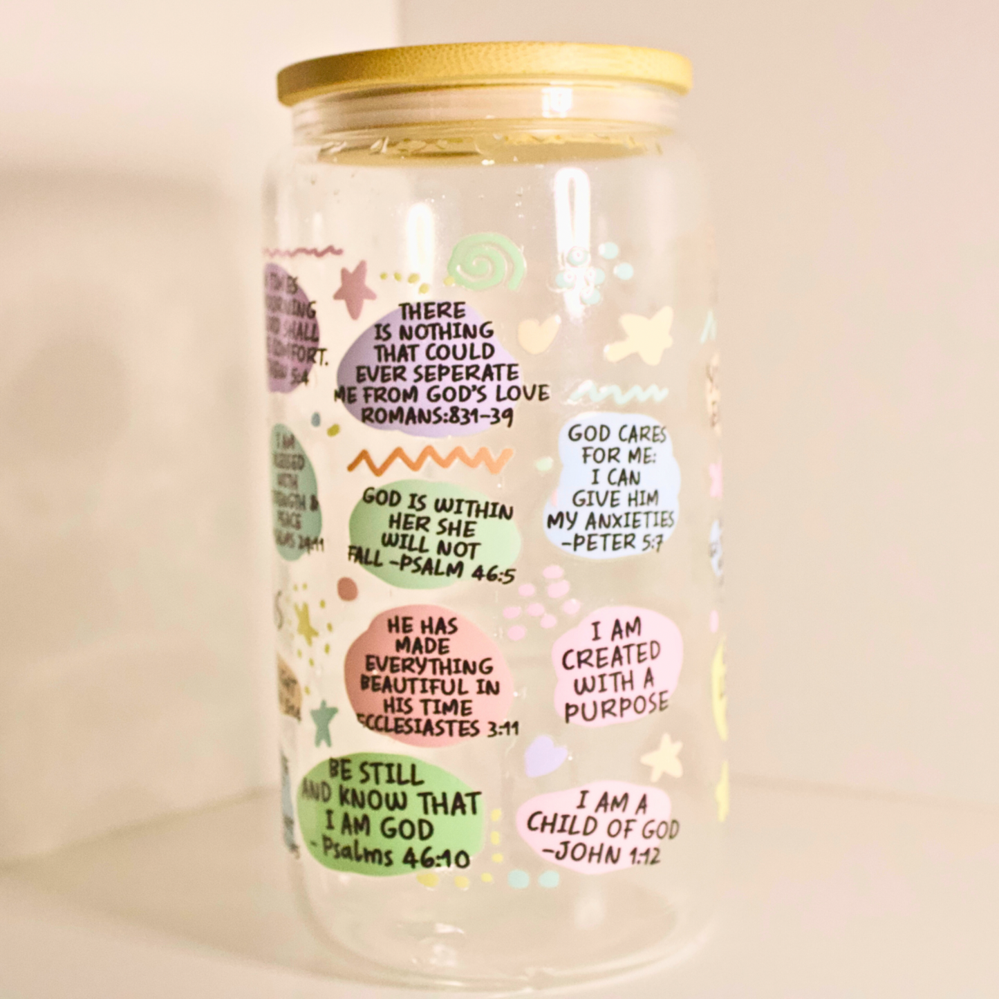 Daily Bible Affirmation Glass Cup